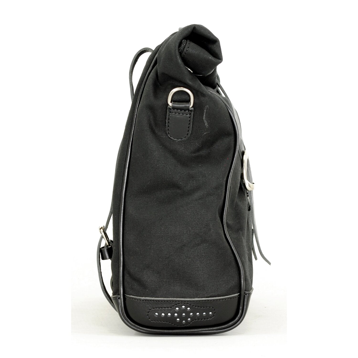 Longride 'Old Chopper' waxed cotton saddlebag - Black