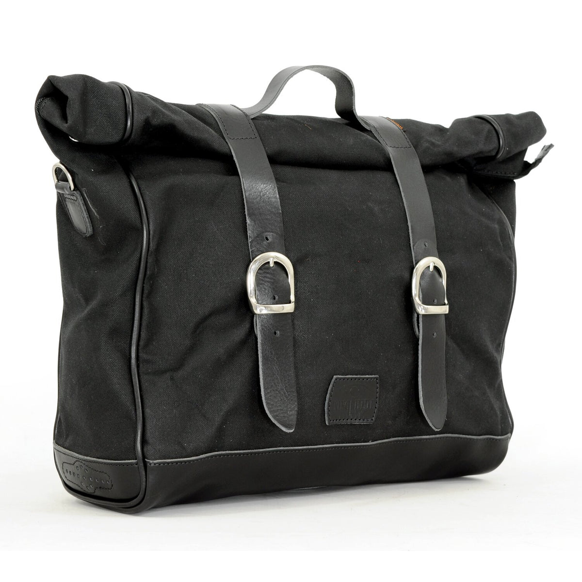 Longride 'Old Chopper' waxed cotton saddlebag - Black
