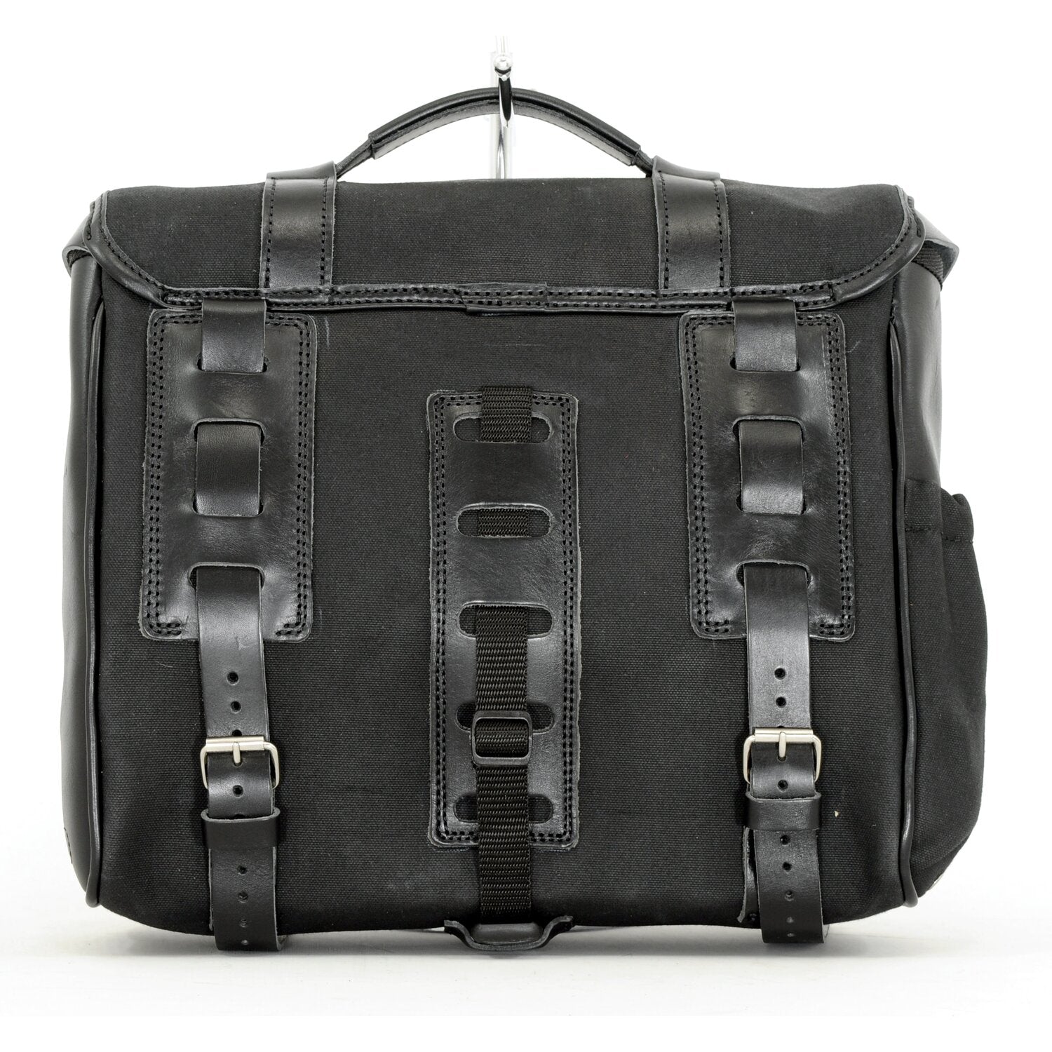 Longride 'Classic'' waxed cotton saddlebag - Black