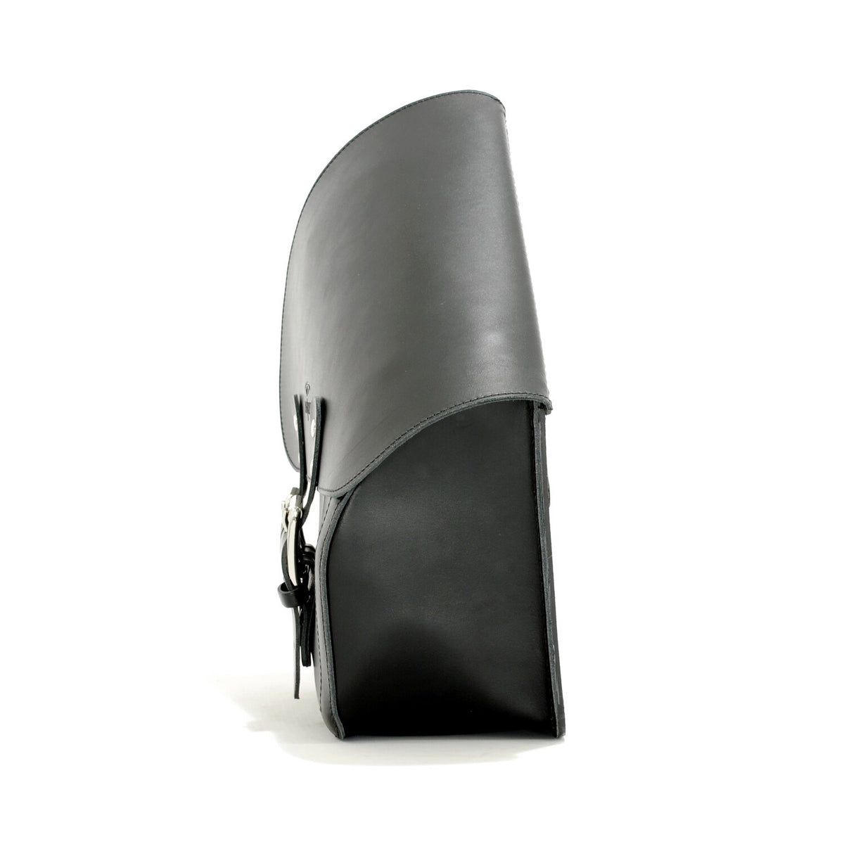 Longride swingarm bag - Smooth black leather - 7 liter