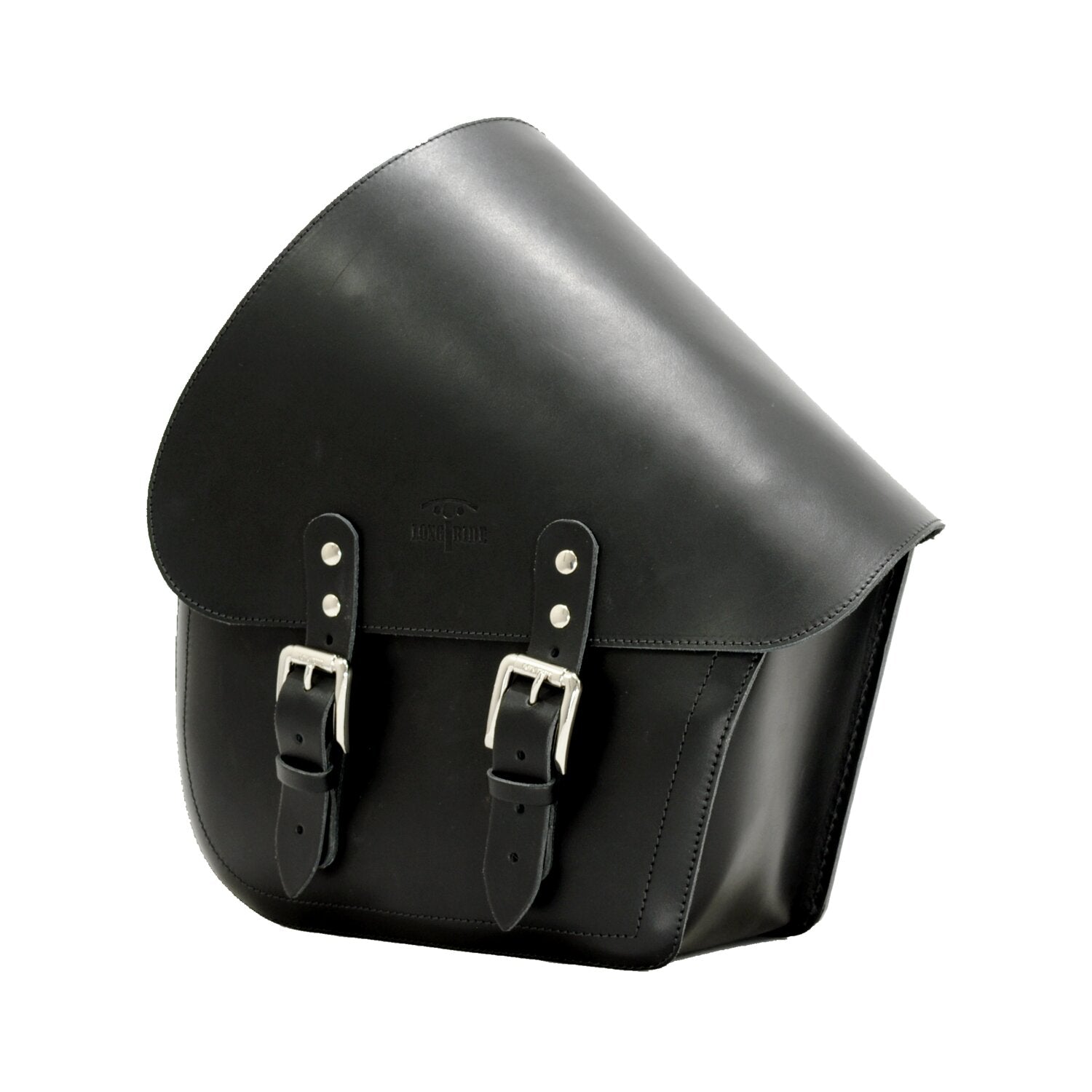 Longride swingarm bag - Smooth black leather - 7 liter