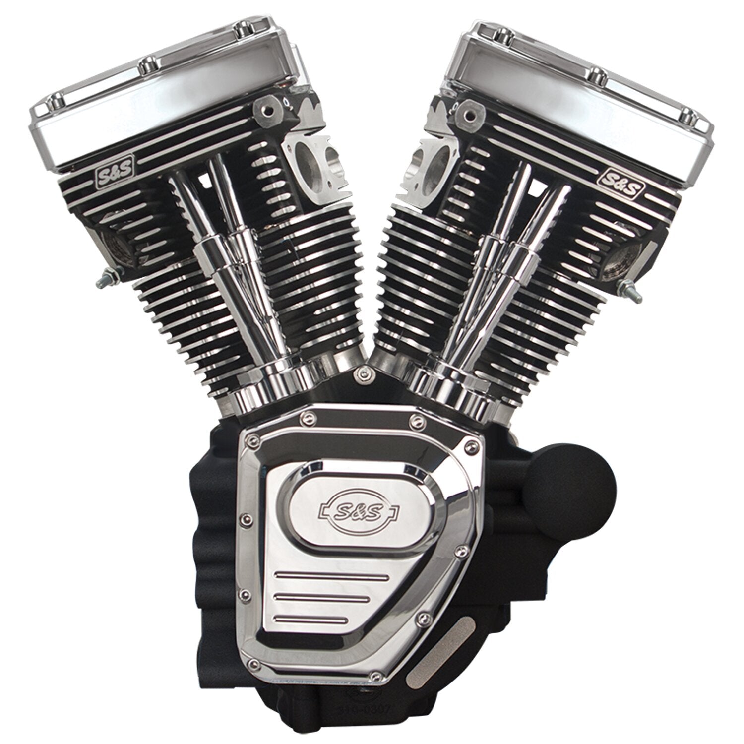 S&S 4-1/8" bore 124" long block TC engine - Black/chrome