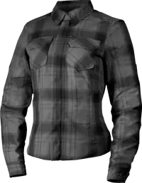 Icon Women's Fallblock Flannel™ Motorcycle Jacket - Black/Gray