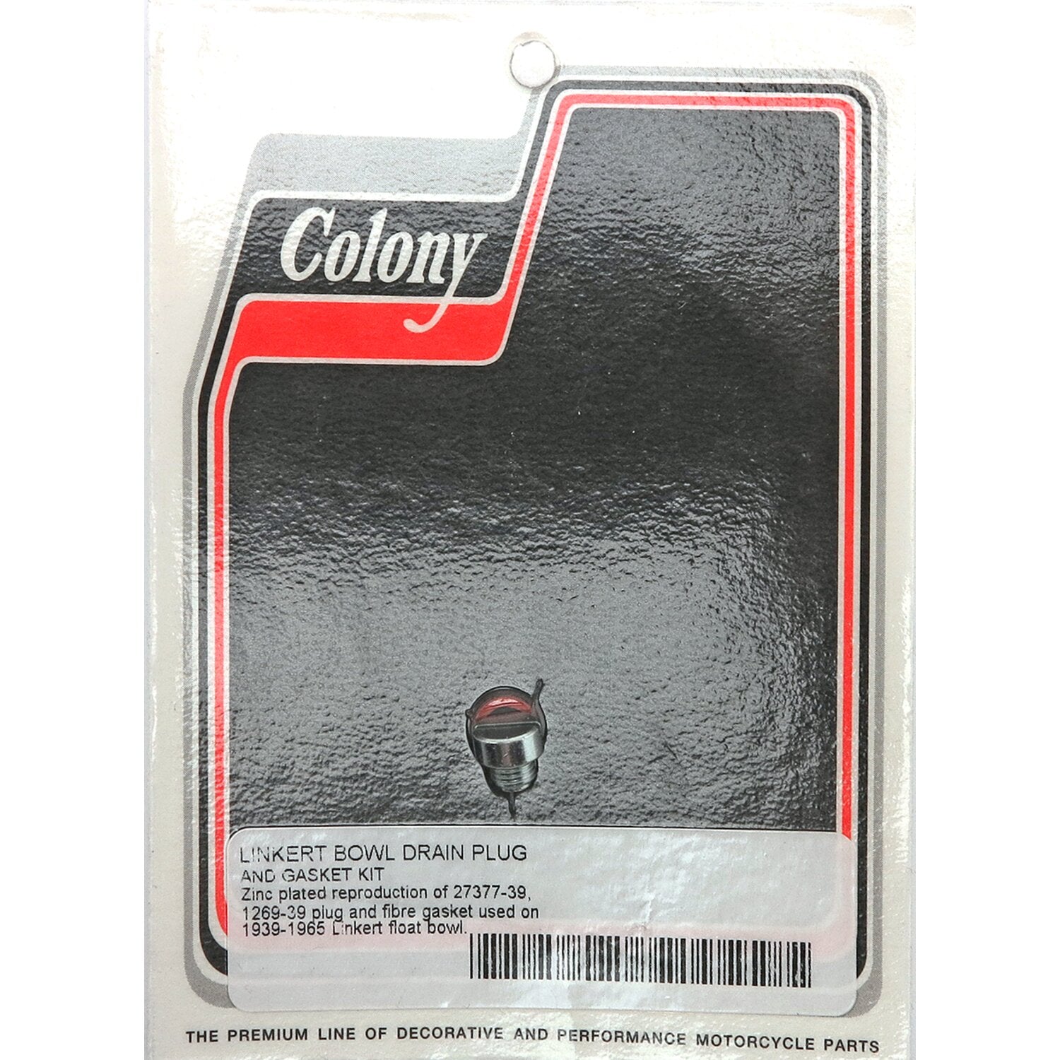 Colony Linkert float bowl drain plug and gasket kit