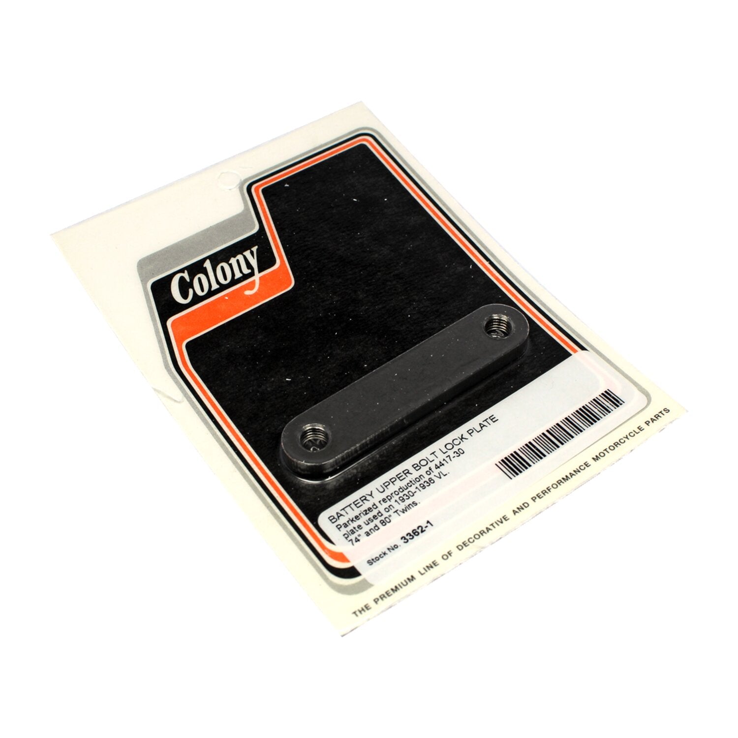 Colony battery upper bolt lock plate