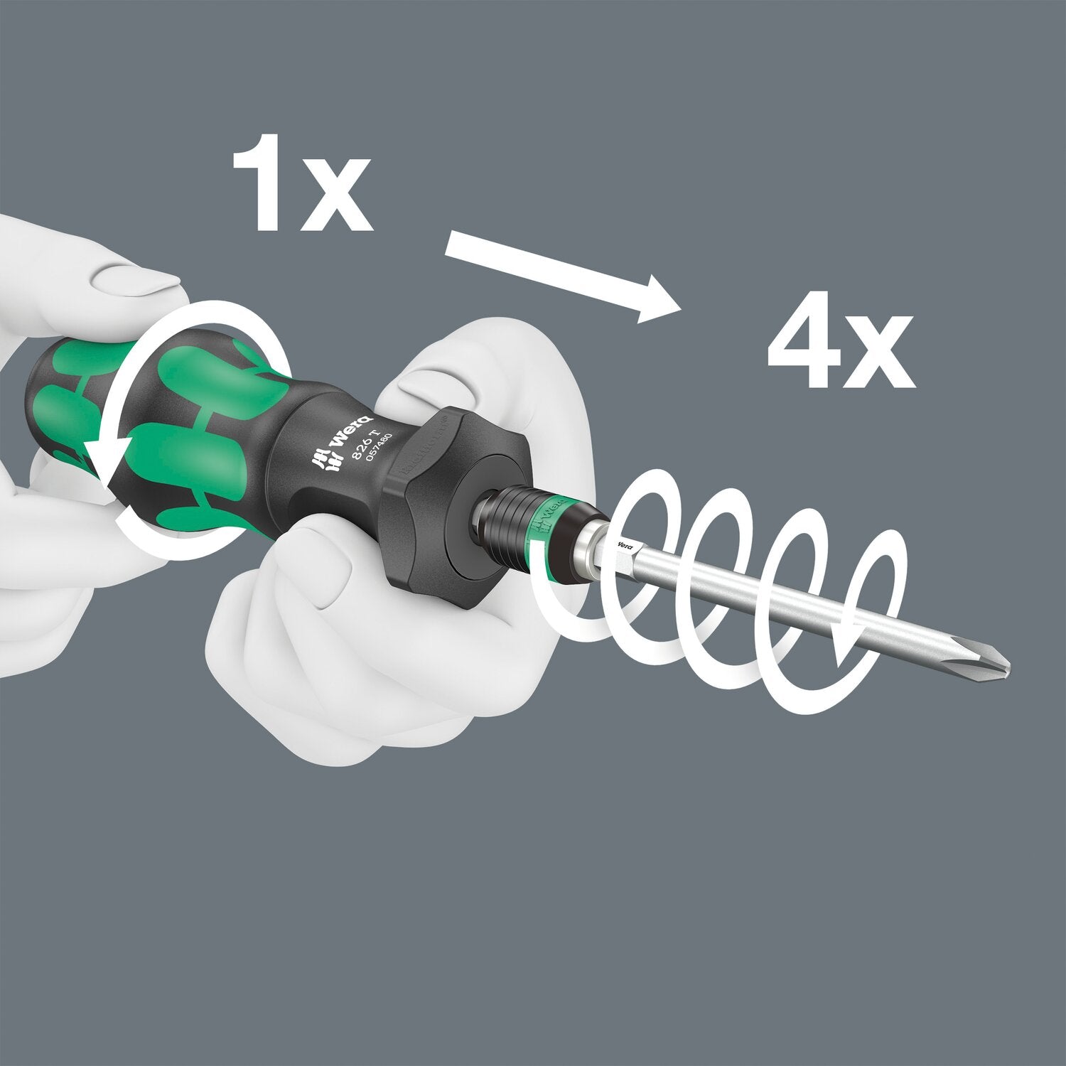 Wera Kraftform 1/4" bit holding Turbo bit driver handle