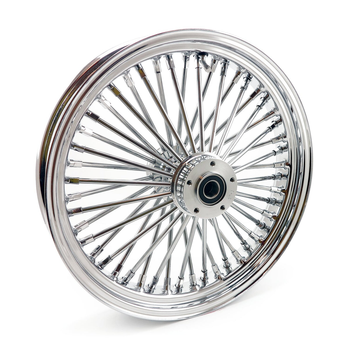 MCS radial 48 fat spoke front wheel 3.50 x 18 DF chrome