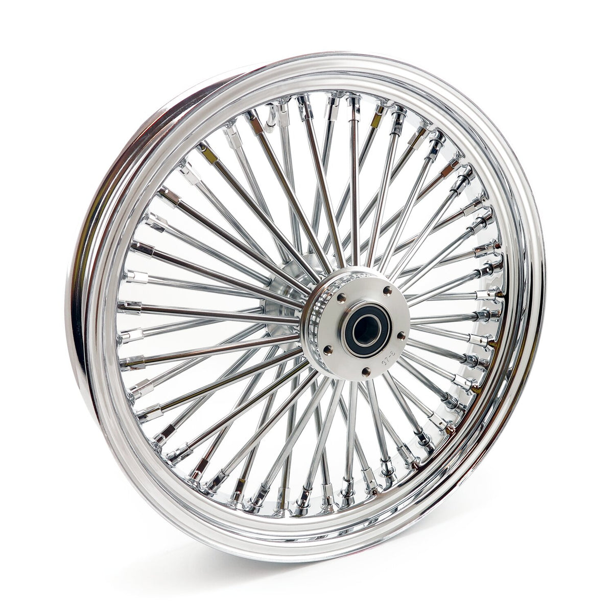 MCS radial 48 fat spoke front wheel 3.50 x 18 SF chrome