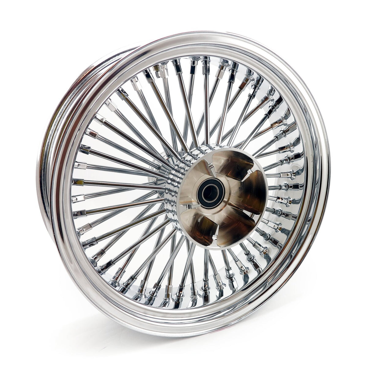 MCS radial 48 fat spoke rear wheel 5.50 x 18 chrome