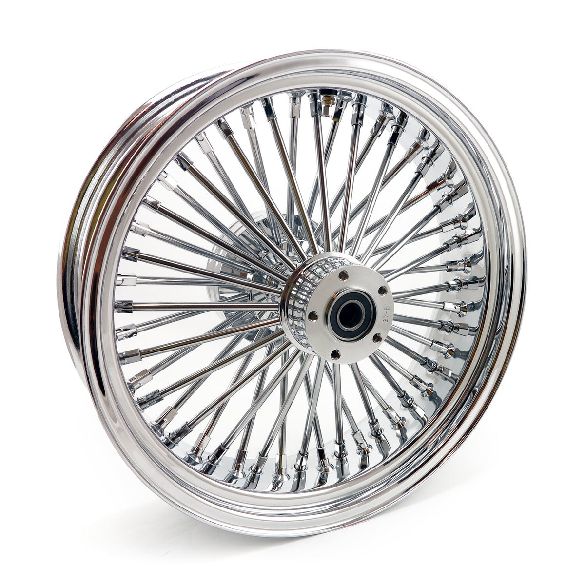MCS radial 48 fat spoke rear wheel 5.50 x 18 chrome