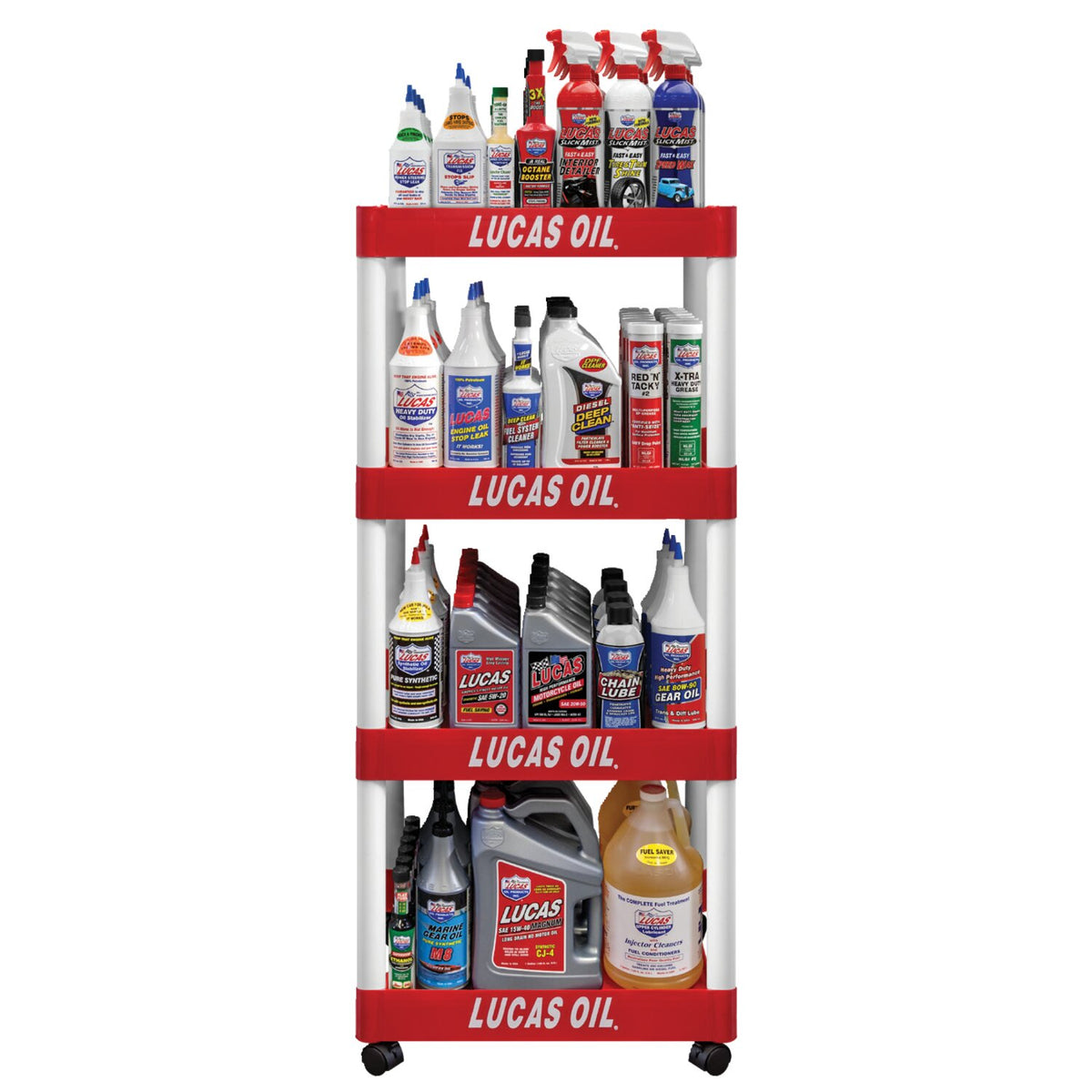 Lucas oil 4-shelf display rack