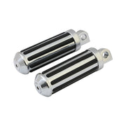 MCS Rail foot pegs small diameter - Chrome w/rubber inlays