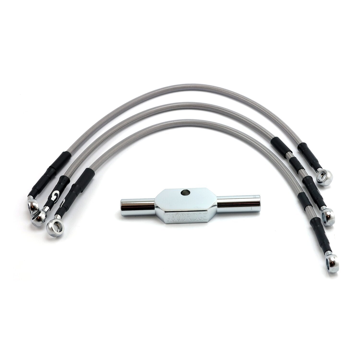 MCS by Goodridge brake line front stainless clear coated