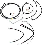 Burly Brand Complete Black Vinyl Handlebar Cable Kit for 15" Ape