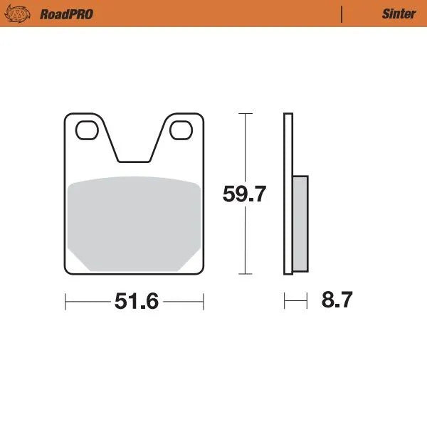 Moto-master Roadpro Sintered Brake Pad Rear - Rear