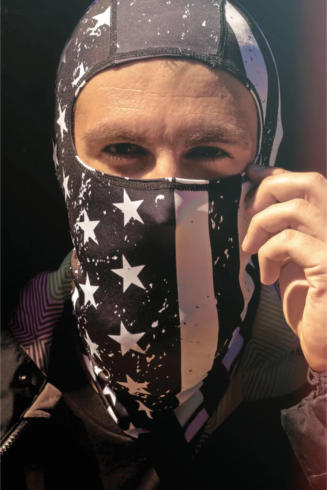 Zan Headgear Balaclava Black/White Flag