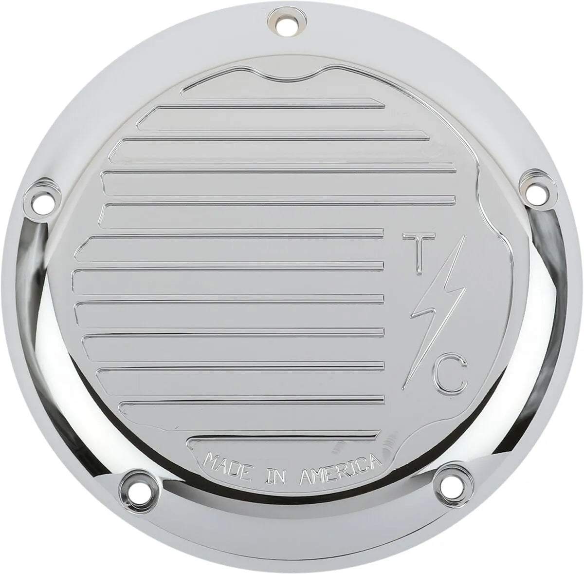 Thrashin Supply Co. Finned 5-Hole Derby Cover, Chrome