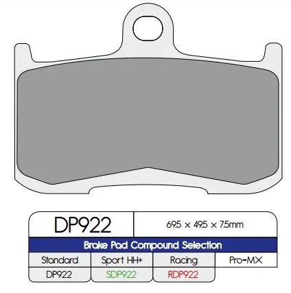 Dp Brakes Standard Sintered Metal Bromsbelägg - Fram