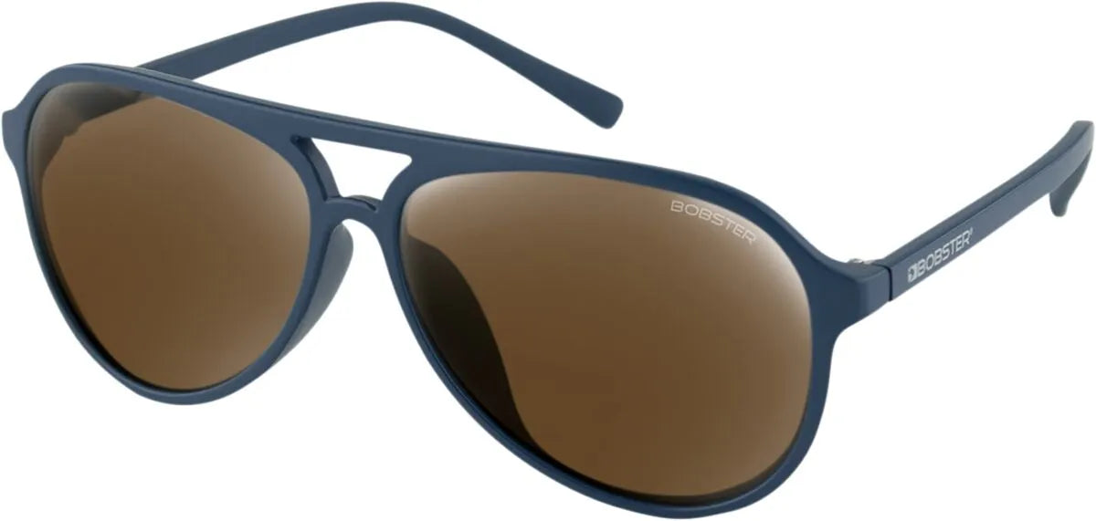 Bobster Maverick Sunglasses Navy Brown Lens