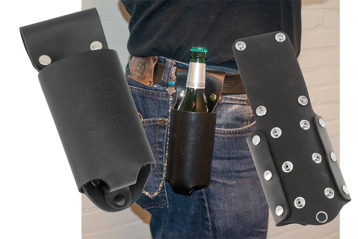 Texas Leather Can & Bottle Holder – Helmets