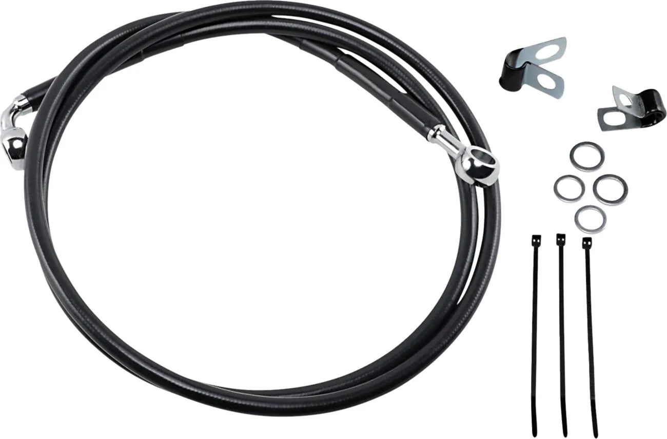 Drag Specialties Extended Black Vinyl Brake Line Kit