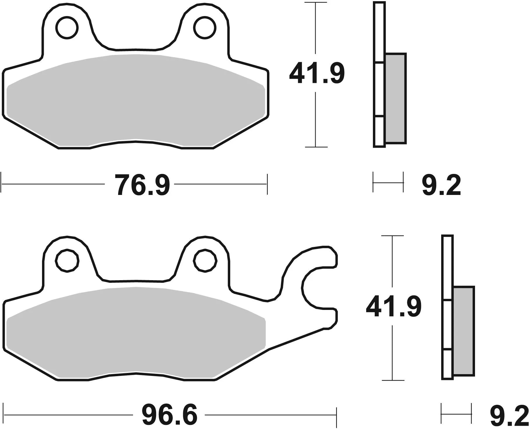 Sbs Ms Scooter Maxi Sintered Bromsbelägg - Fram & Bak