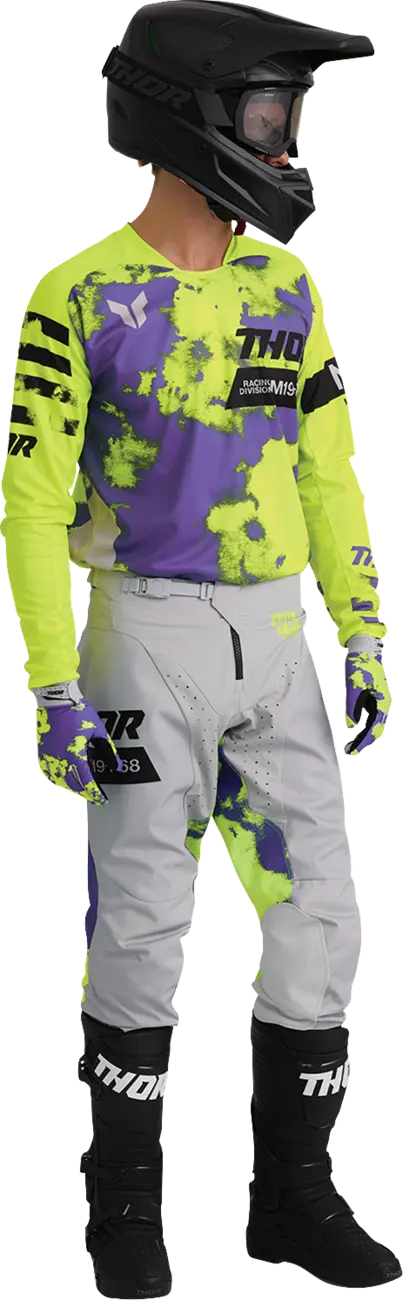 Thor Launchmode Bleach Pants - Black/Gray/Purple/Acid Yellow