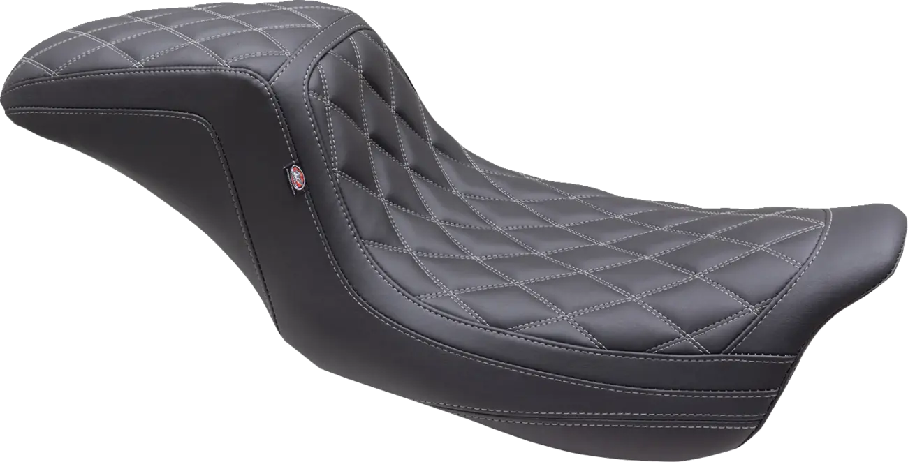 2-Up Mustang Double Diamond Squareback Seat - For Harley Davidson