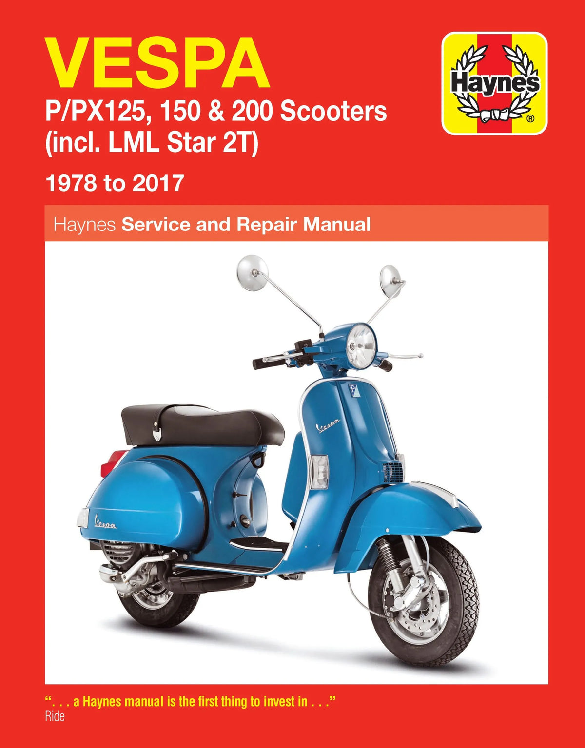 Haynes Vespa P/PX125 150 & 200 Service Manual 1978-on
