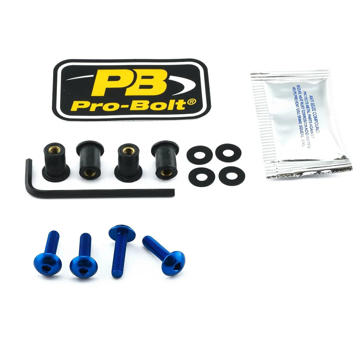 Pro Bolt Aluminium Screen Bolt Kit - Blue