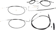 LA CHOPPERS Black Vinyl Cable Kit for 12"-14" Ape Hangers