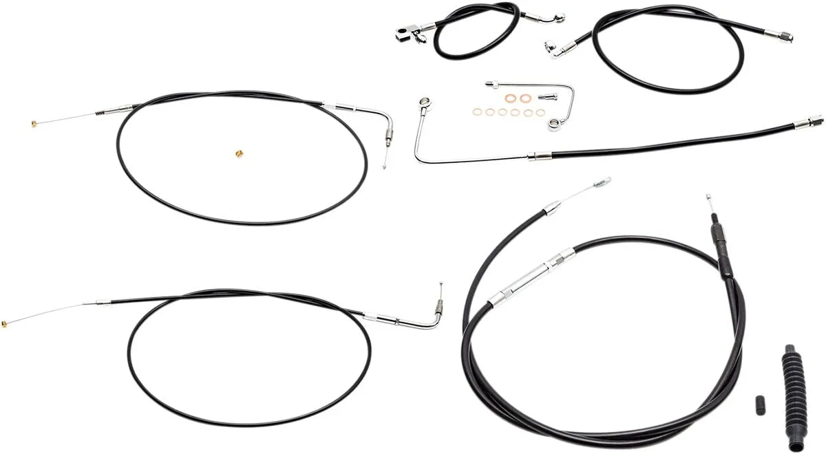 LA CHOPPERS Black Vinyl Cable Kit for 12"-14" Ape Hangers