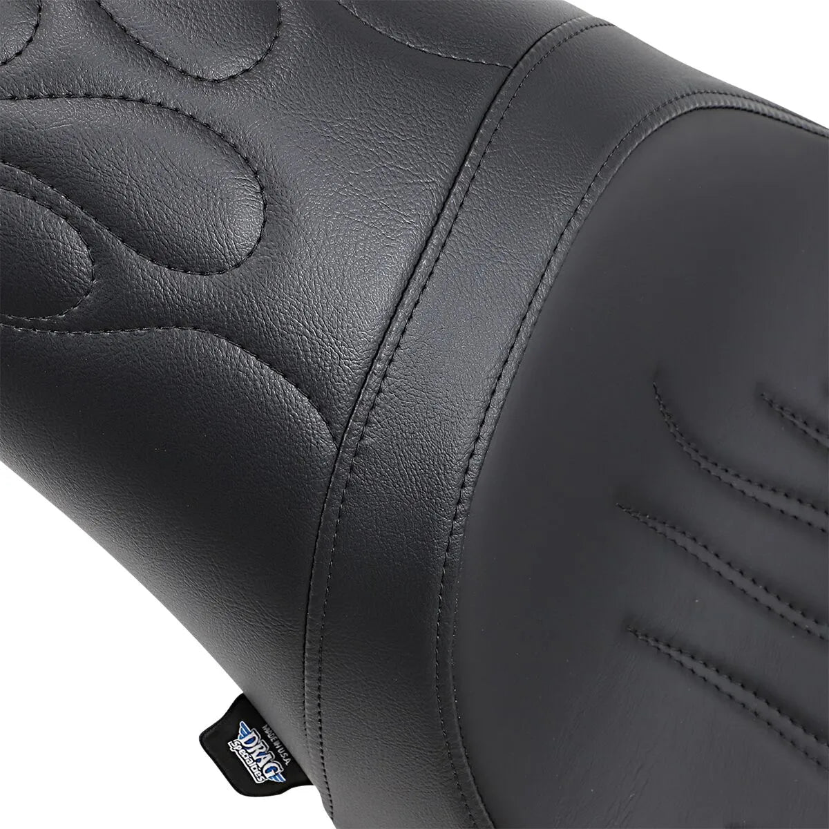 Drag Specialties Predator Seat - Flame Stitched - For Harley Davidson