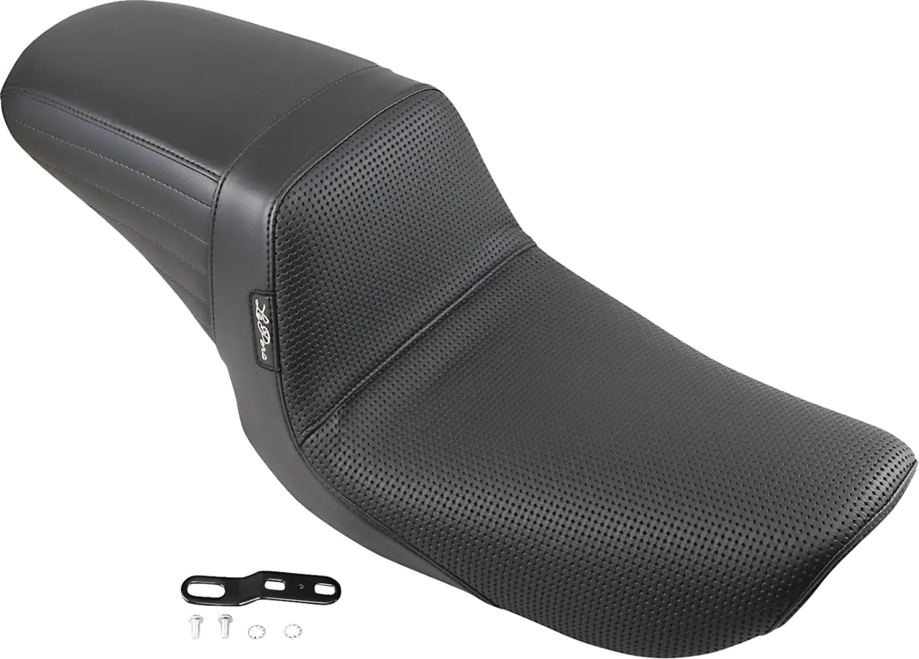 Le Pera Kickflip Seat - Black Basketweave Vinyl - For Harley Davidson