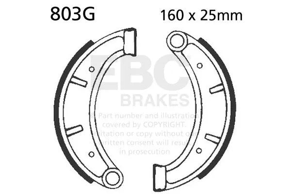 Ebc Organiska bromsbackar Set 160mm - Fram