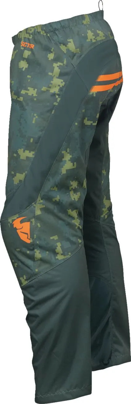 Thor Youth Sector Digi Mx Pants Green - Camo Green/Orange