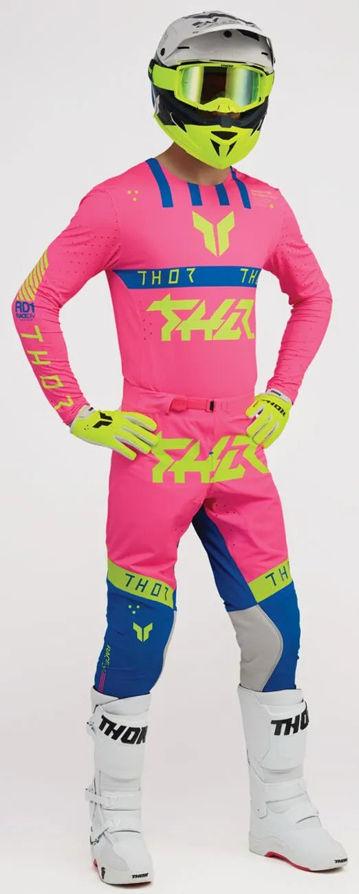 Thor Sportmode Flite Jersey - Blue/Fluorescent Yellow/Fluorescent Pink