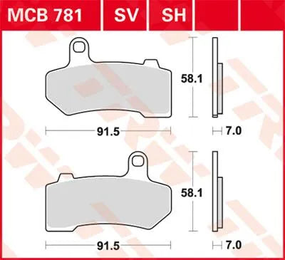 Trw Sh Series Sintered Rear Brake Pads - Front & Rear