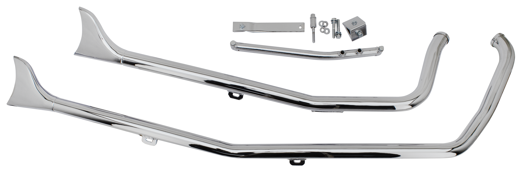 V-Twin Chrome Upsweep Fishtail Drag Pipes – Exhaust