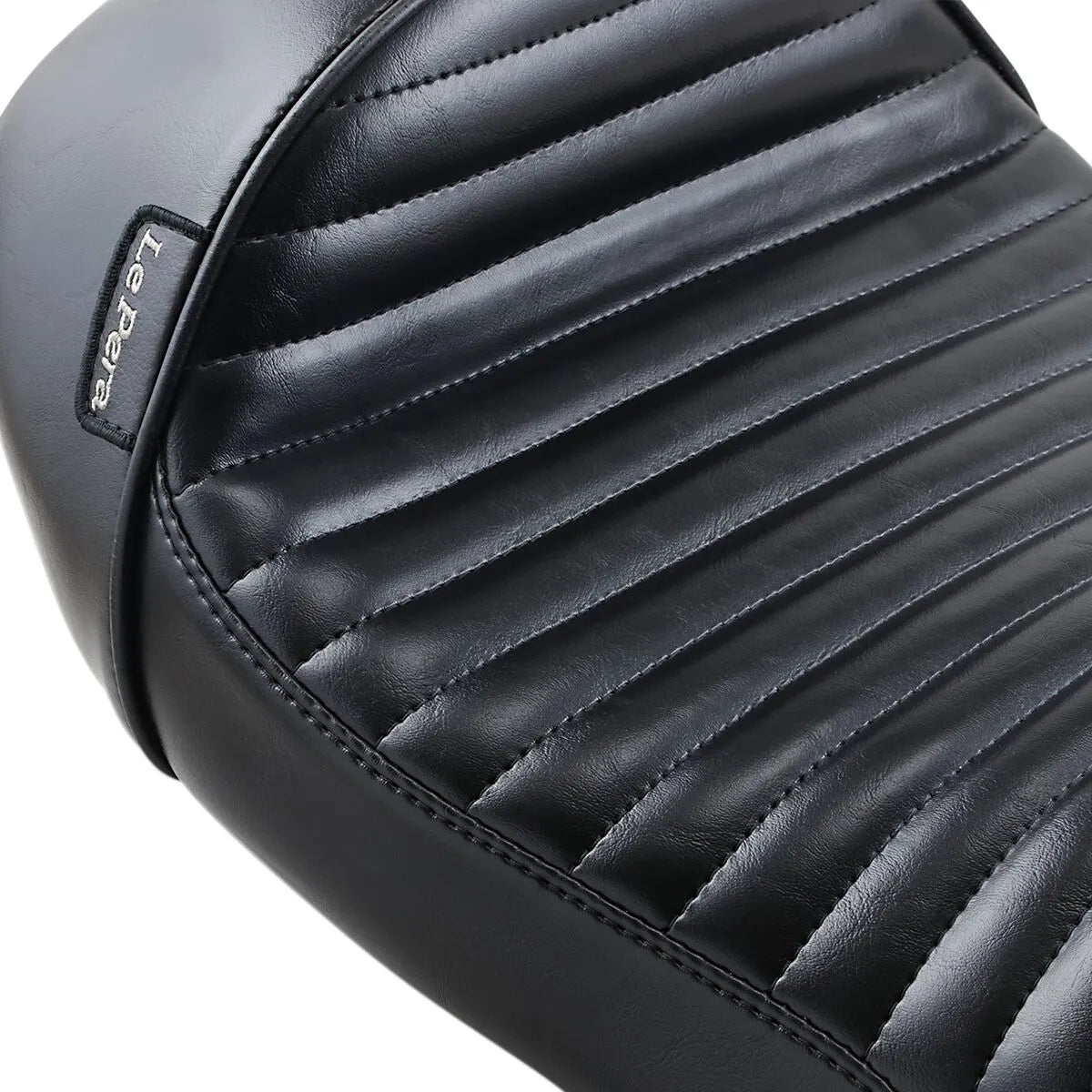 Le Pera Stubs Cafe Seat - Black Vinyl Solo - For Harley Davidson