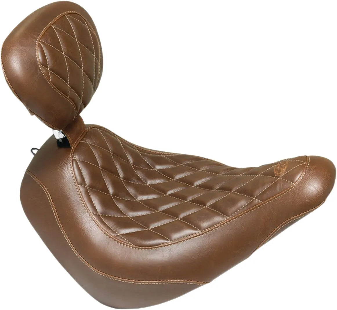 Mustang Wide Tripper Solo Seat - Brown - For Harley Davidson