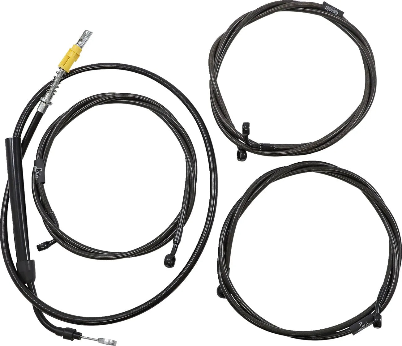 La Choppers Midnight Braided Handlebar Cable/Brake Line Kit for