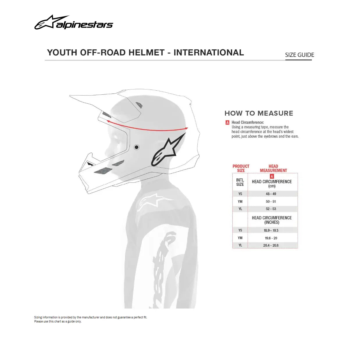 Alpinestars SM3 Falcon Youth Helmet Red/White/Blue Yellow