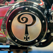 Indian Larry Motorcycles Indian Larry 'Question Mark' derby cover - Gloss black/clear
