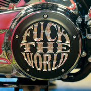 Indian Larry Motorcycles Indian Larry 'FTW' derby cover - Matte black/clear