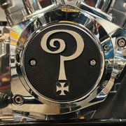 Indian Larry Motorcycles Indian Larry 'Question Mark' 2-hole point cover - Black/alu