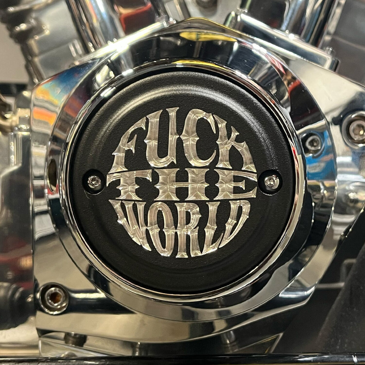 Indian Larry Motorcycles Indian Larry 'FTW' logo 5-hole point cover - Matte black
