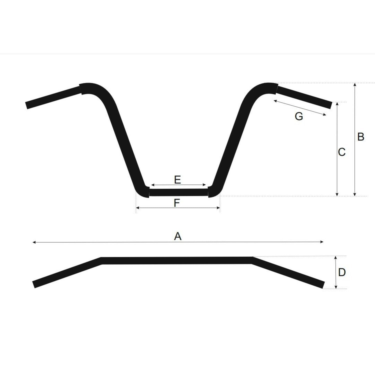 Westland Customs 1-1/4" Apehanger - Black - 17" high