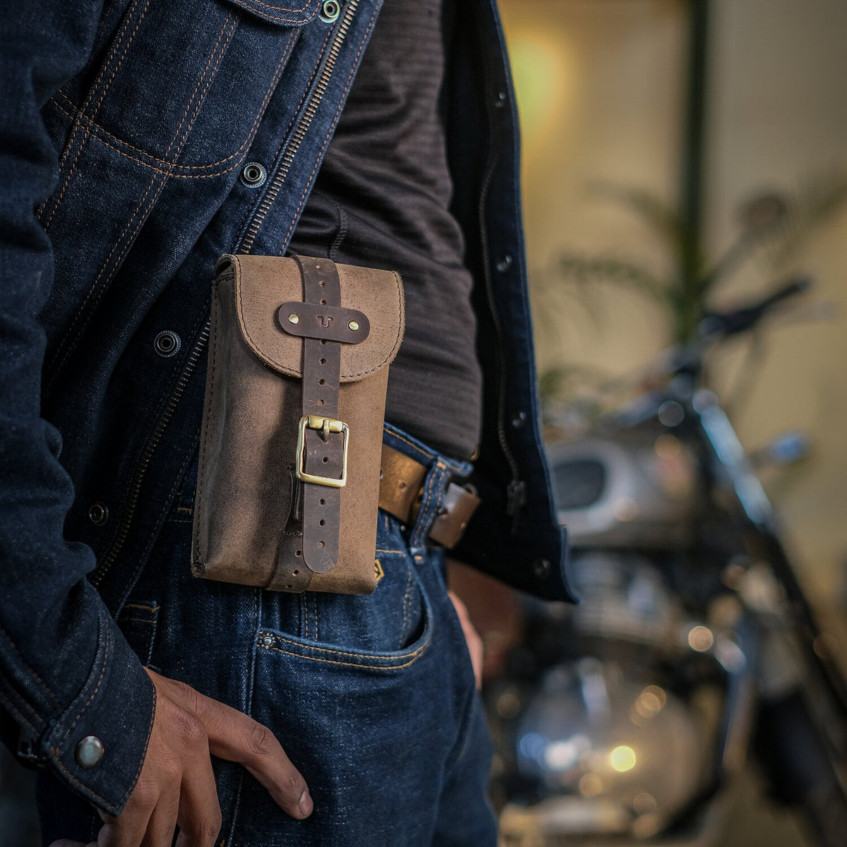 Trip Machine Moto Exclusive Utility Pouch - Tobacco Brown