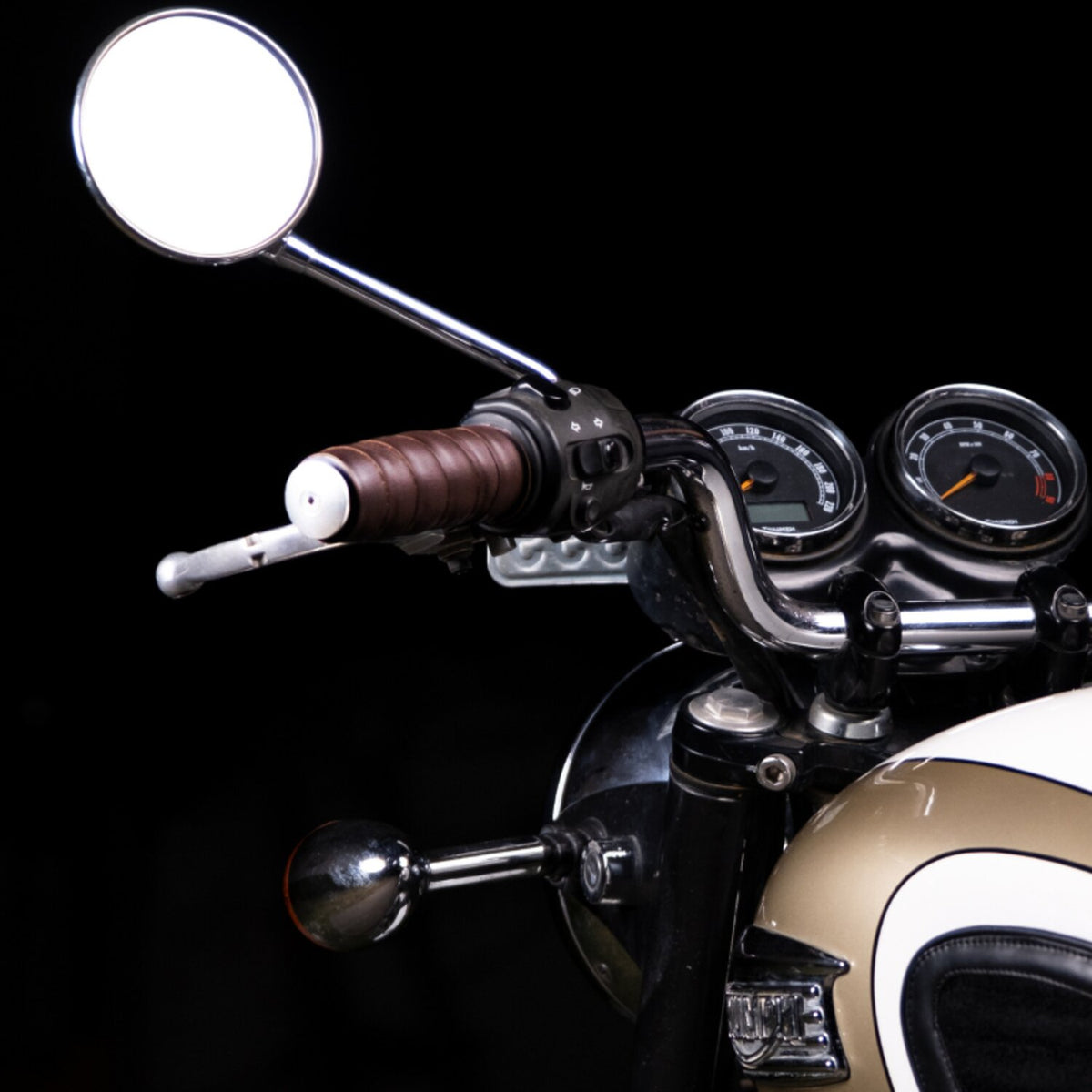 Trip Machine leather handlebar grip wraps - Dark Brown Caffe
